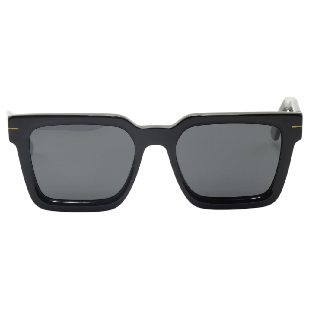 Óculos de sol acetato retangular amarela/ preto/ transparente