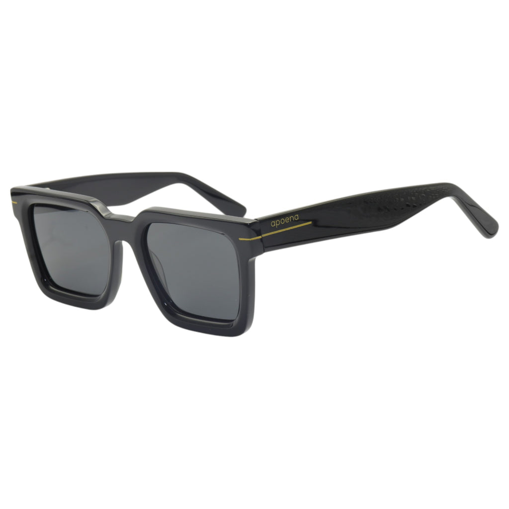 Óculos de sol acetato retangular amarela/ preto/ transparente