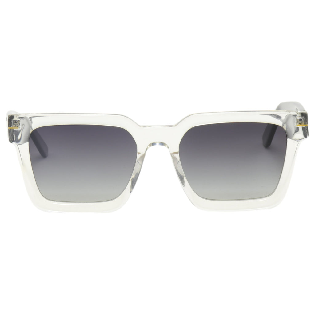 Óculos de sol acetato retangular amarela/ preto/ transparente