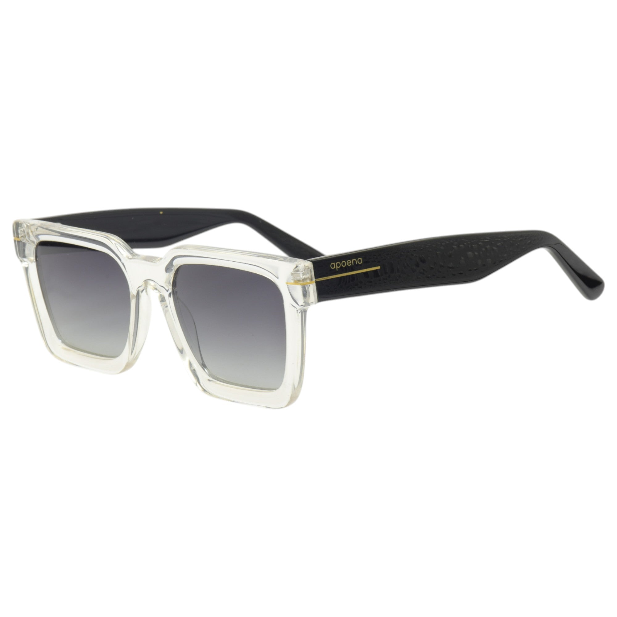 Óculos de sol acetato retangular amarela/ preto/ transparente