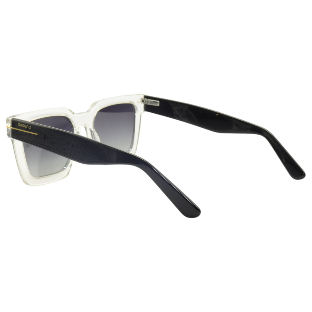 Óculos de sol acetato retangular amarela/ preto/ transparente