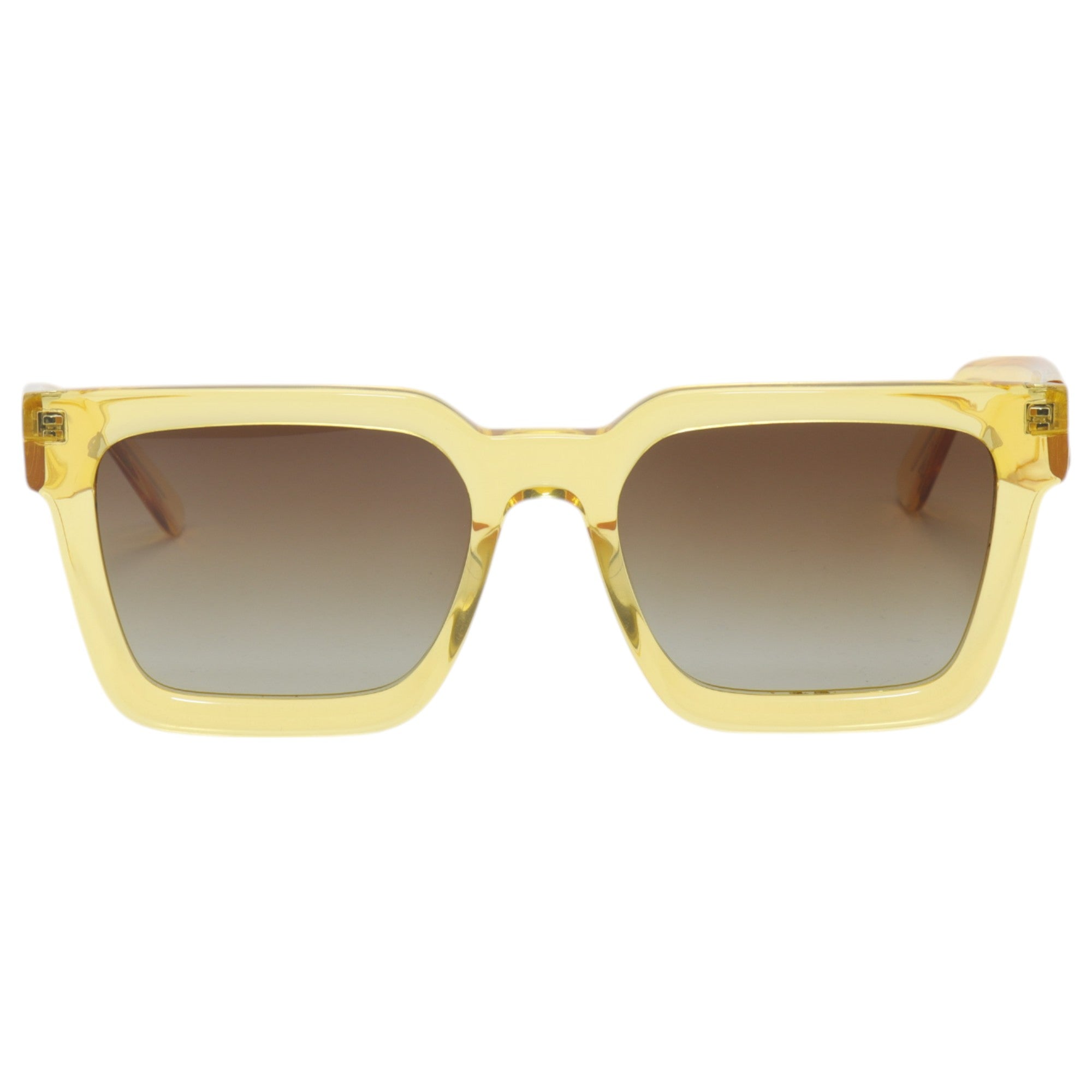 Óculos de sol acetato retangular amarela/ preto/ transparente