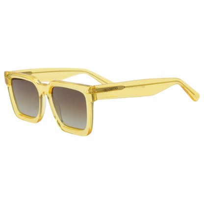 Óculos de sol acetato retangular amarela/ preto/ transparente