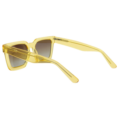Óculos de sol acetato retangular amarela/ preto/ transparente