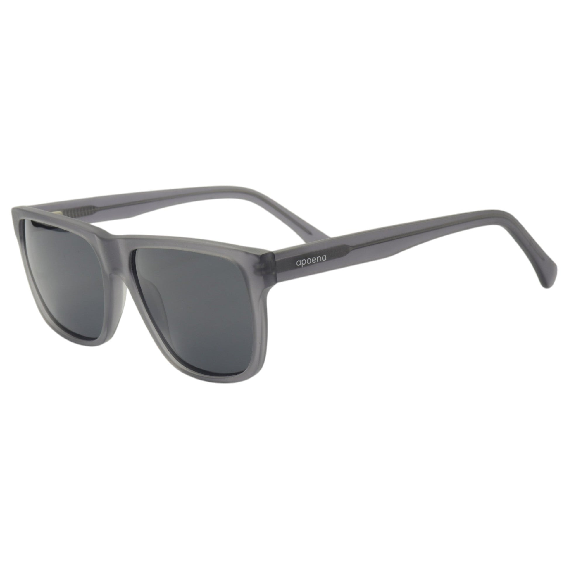 Óculos de sol acetato retangular grafite/ preto