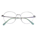 Armação para Óculos de Grau Redondo Metal Prateado Feminino