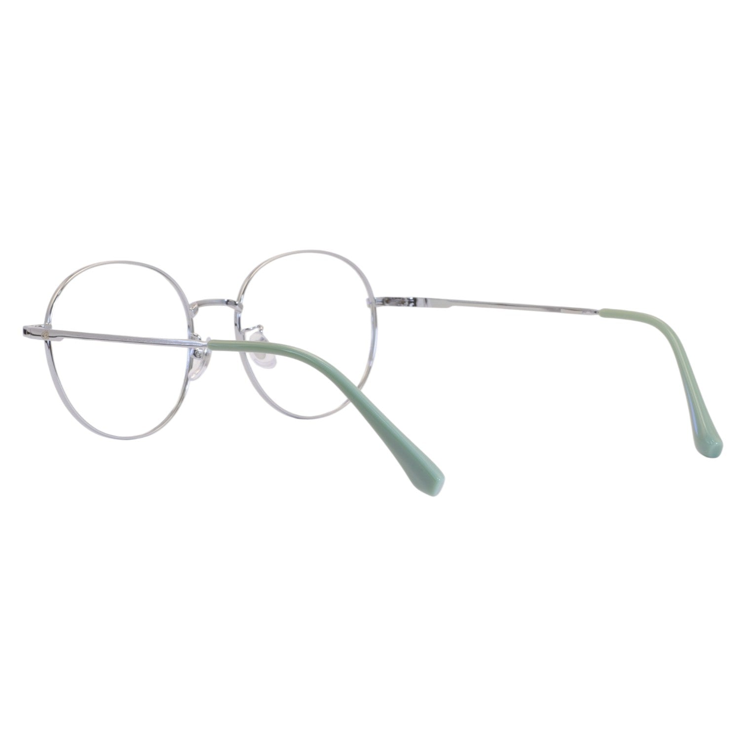 Armação para Óculos de Grau Redondo Metal Prateado Feminino