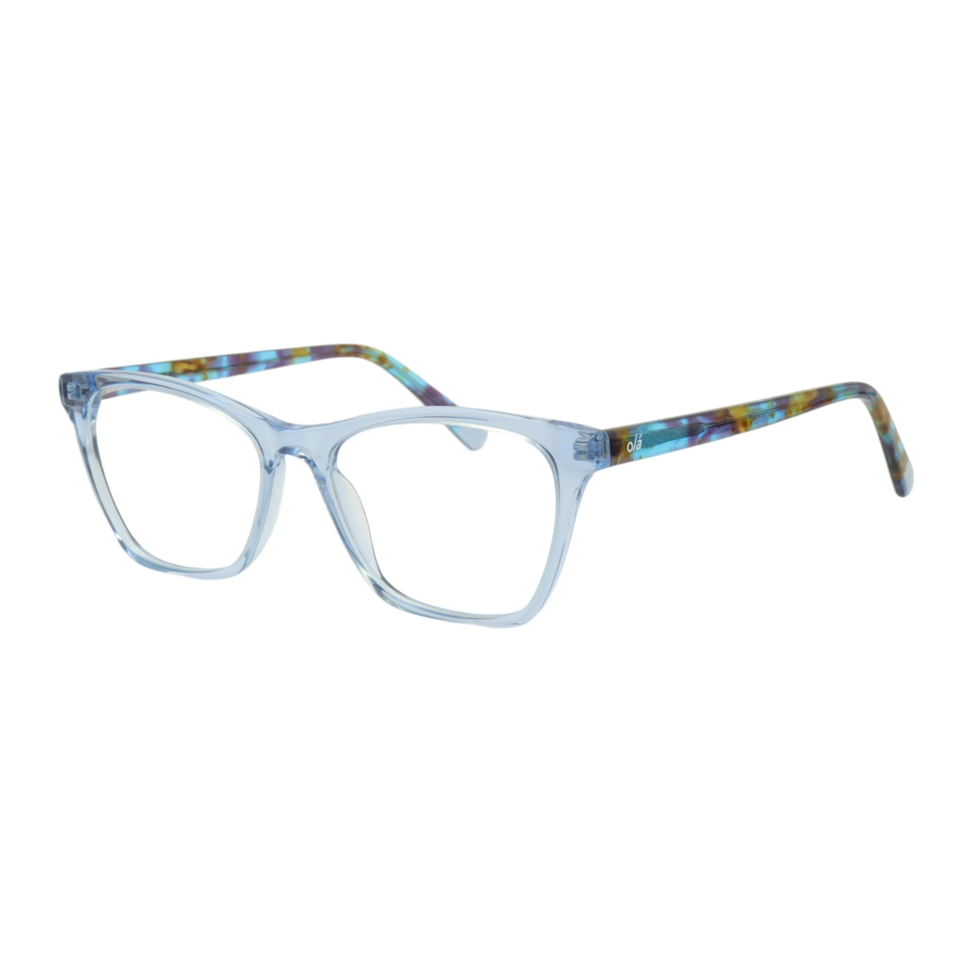 Armação para óculos de grau tr-90-nylon gatinho azul/ preto