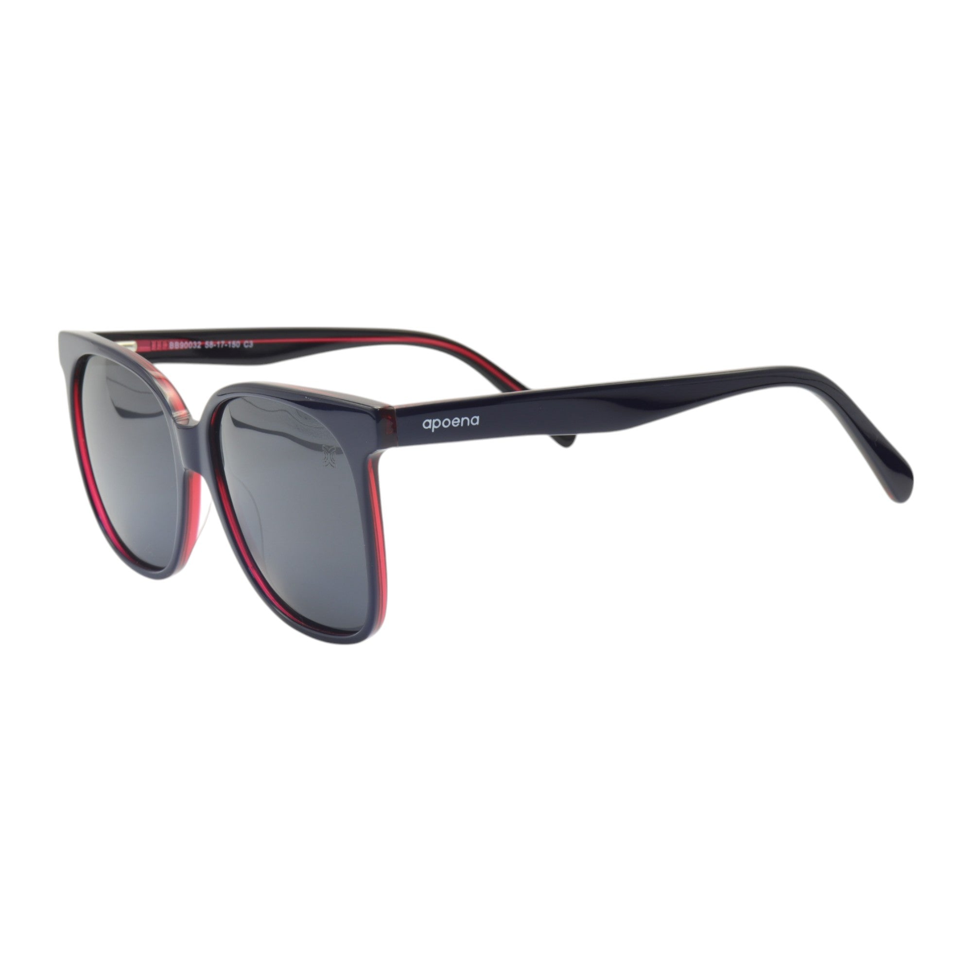 Óculos de sol acetato quadrado tartaruga/ azul