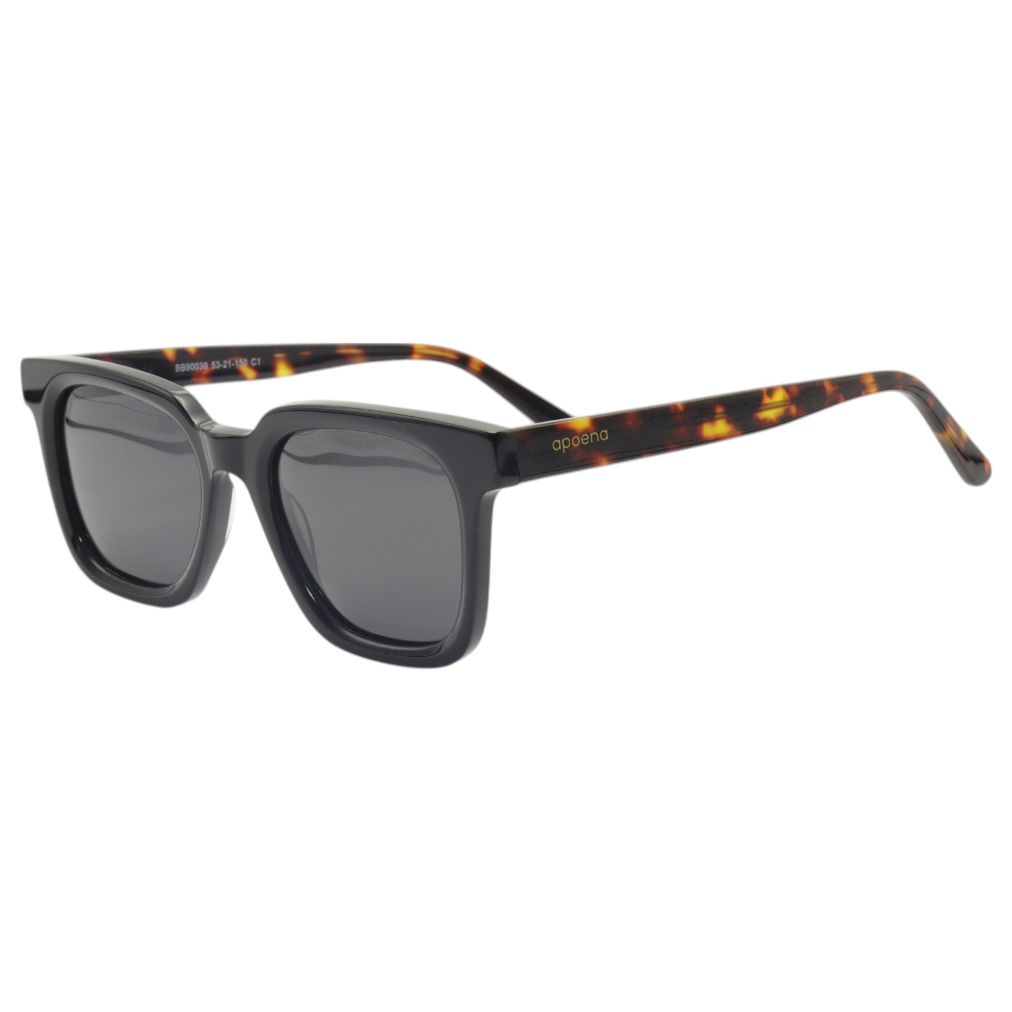 Óculos de sol acetato quadrado azul/ preto