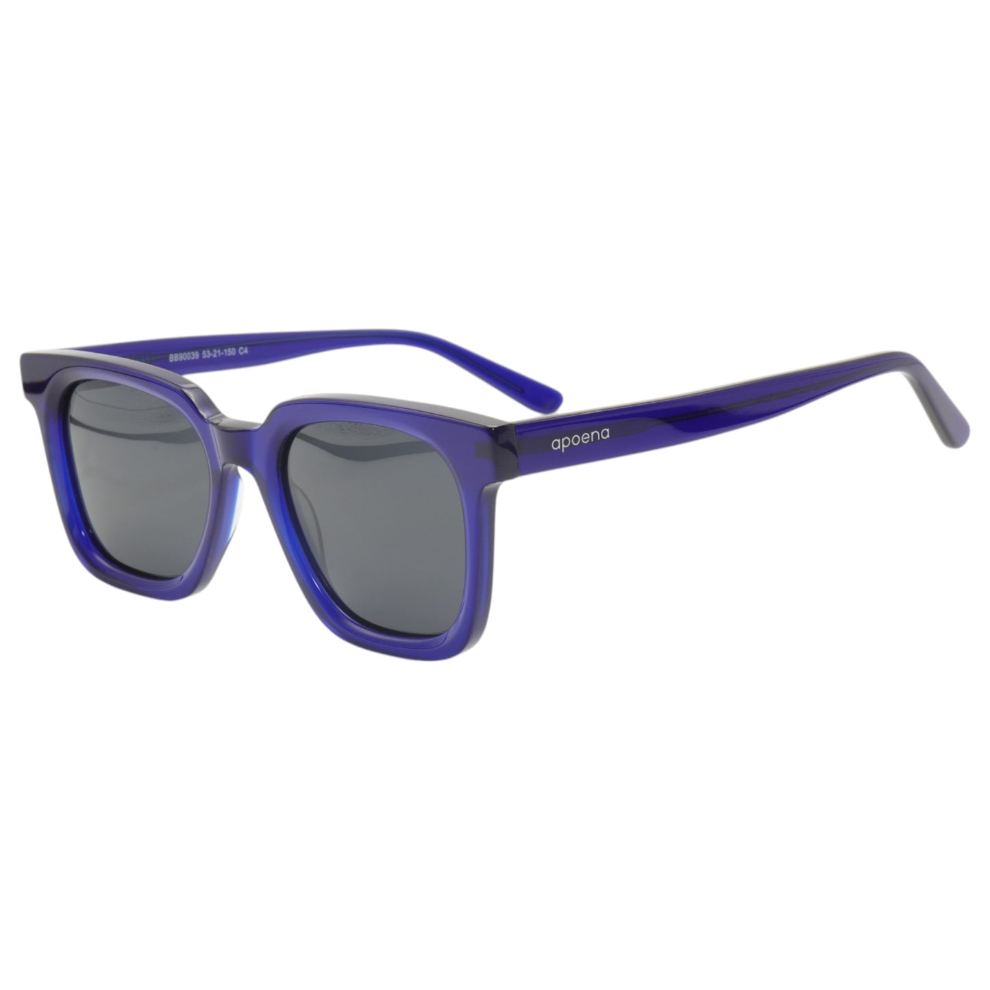 Óculos de sol acetato quadrado azul/ preto