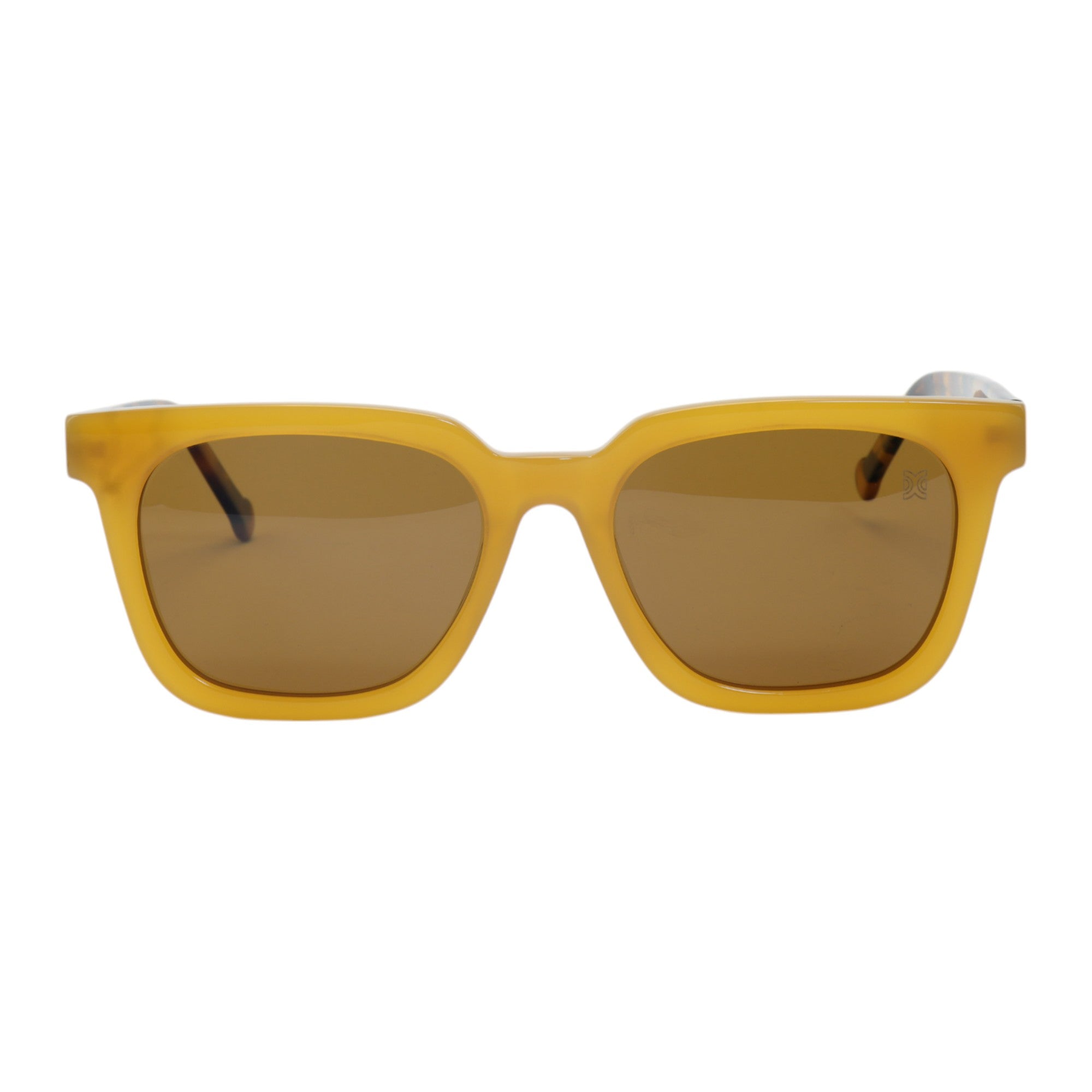 Óculos de sol acetato retangular marrom