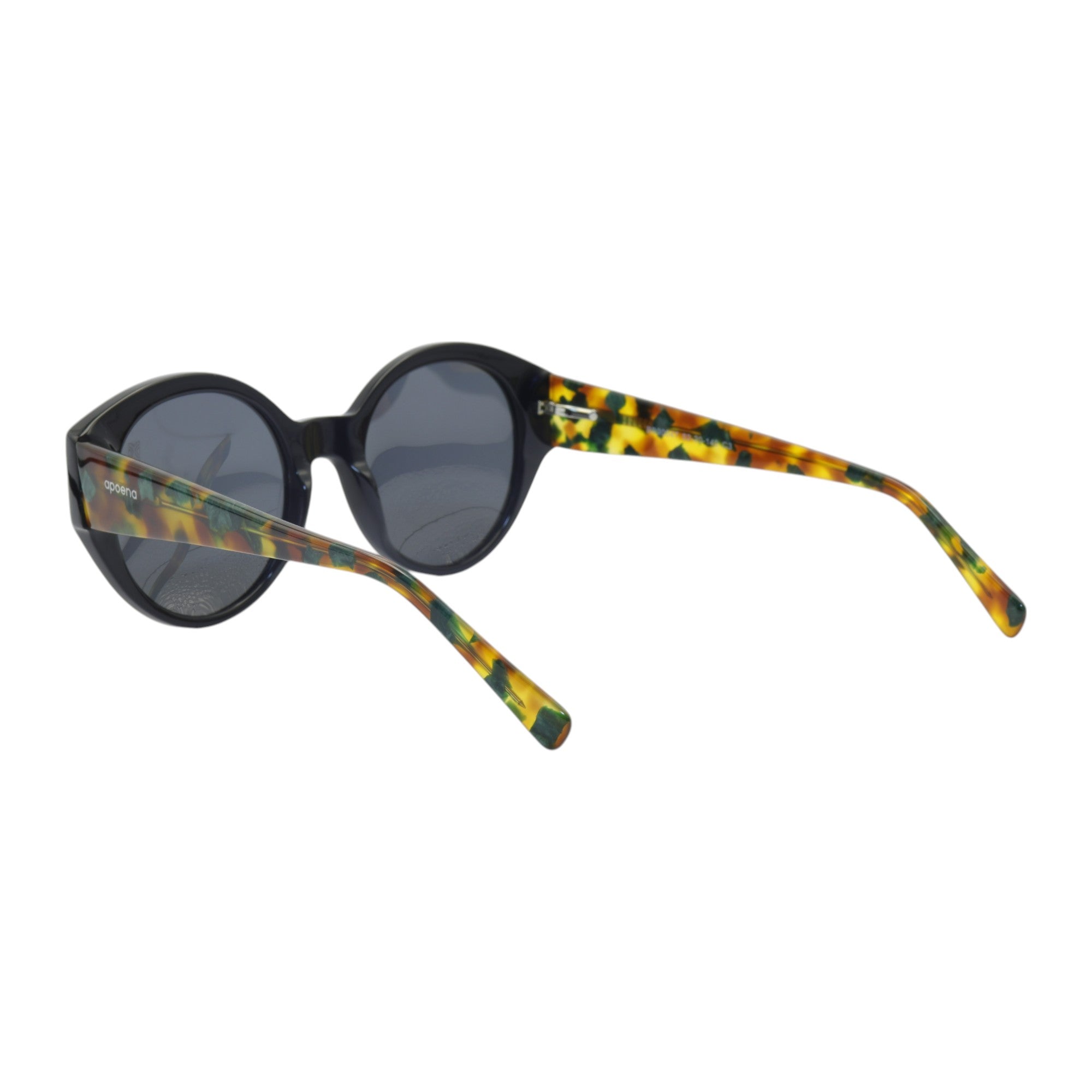 Óculos de sol acetato redondo preto/ marrom