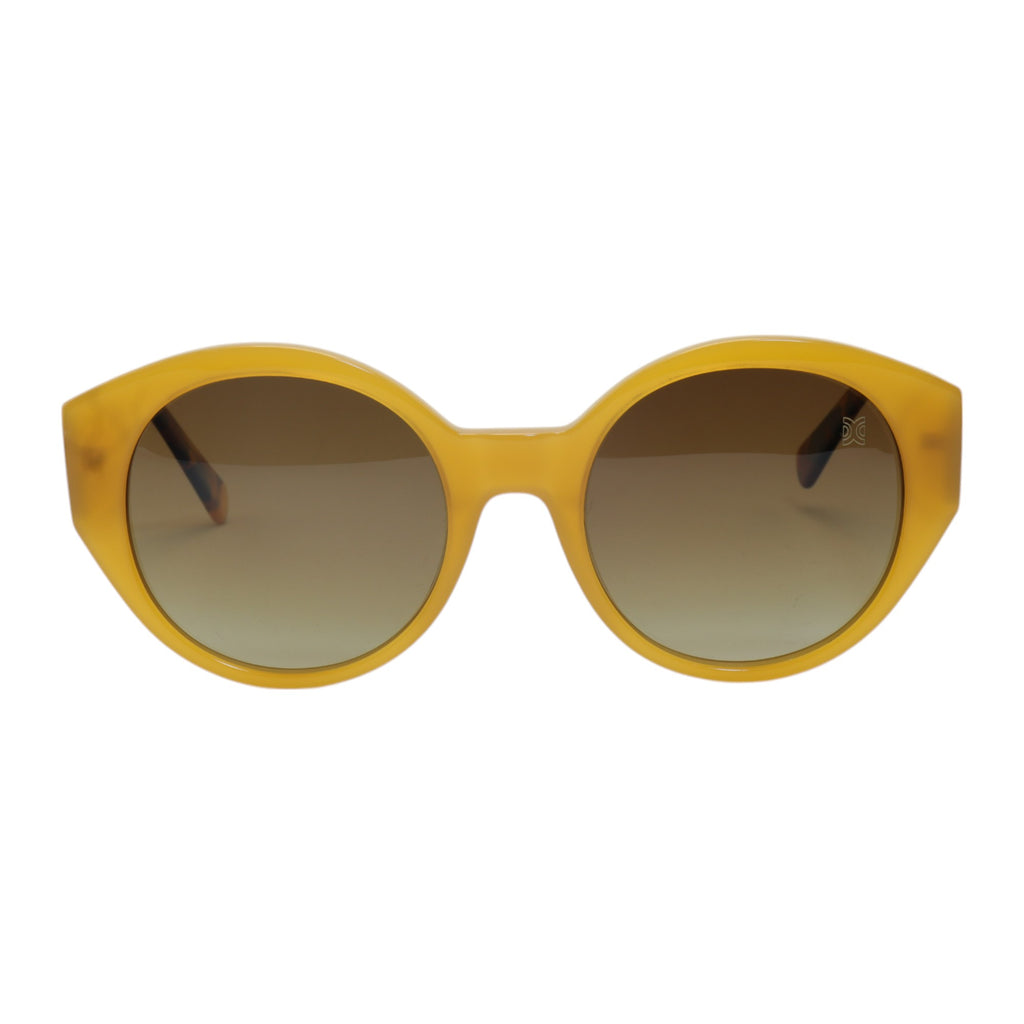 Óculos de sol acetato redondo preto/ marrom