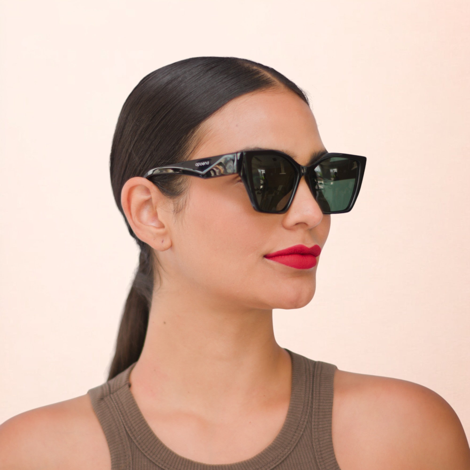 Óculos de sol acetato gatinho vermelho/ preto
