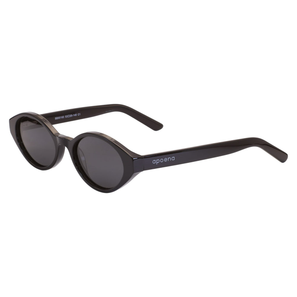 Óculos de Sol Oval Acetato Preto Feminino