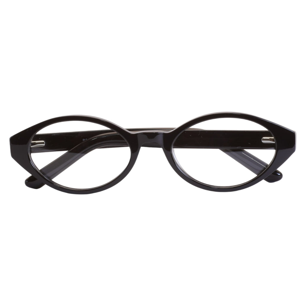 Armação para Óculos de Grau Oval Acetato Preto Feminino