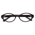 Armação para Óculos de Grau Oval Acetato Preto Feminino