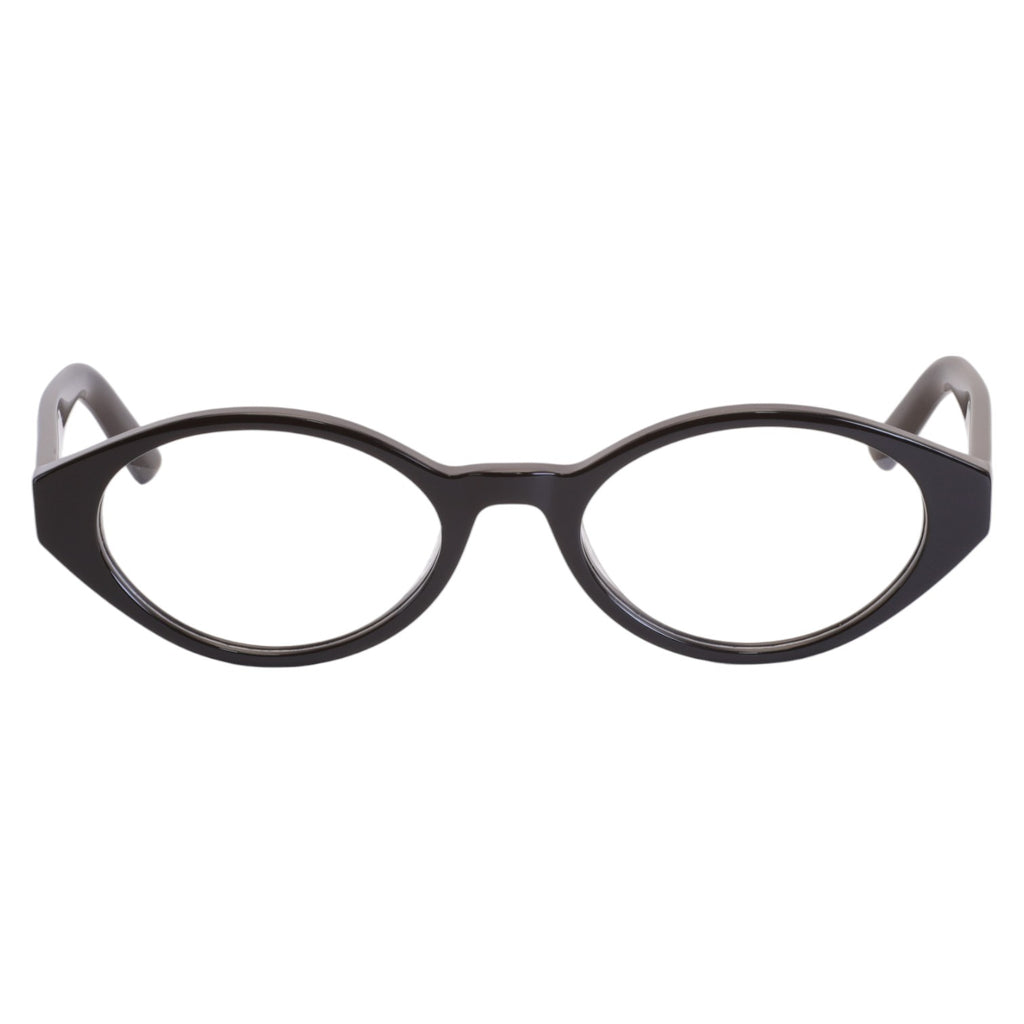 Armação para Óculos de Grau Oval Acetato Preto Feminino