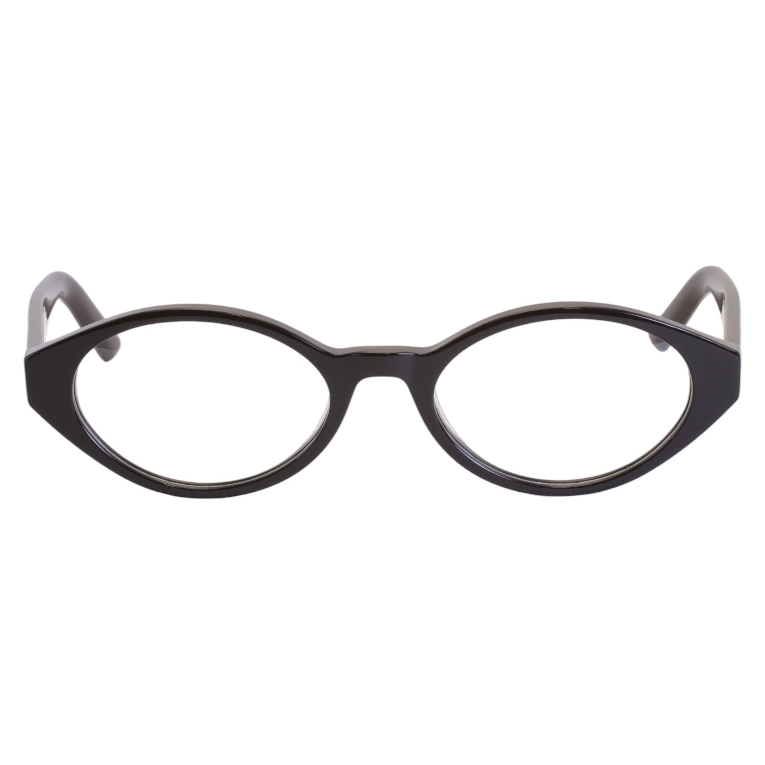 Armação para Óculos de Grau Oval Acetato Preto Feminino