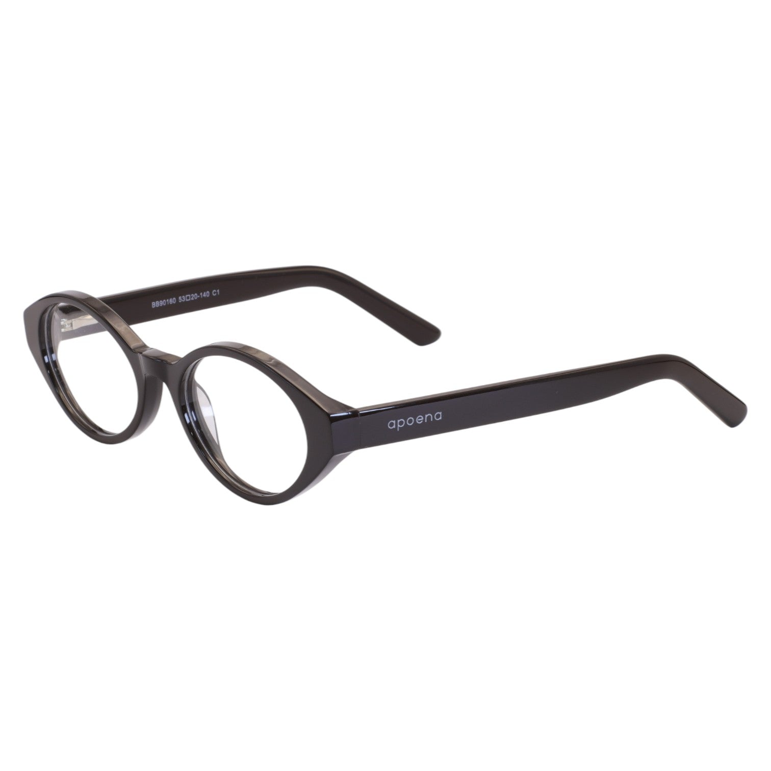Armação para Óculos de Grau Oval Acetato Preto Feminino
