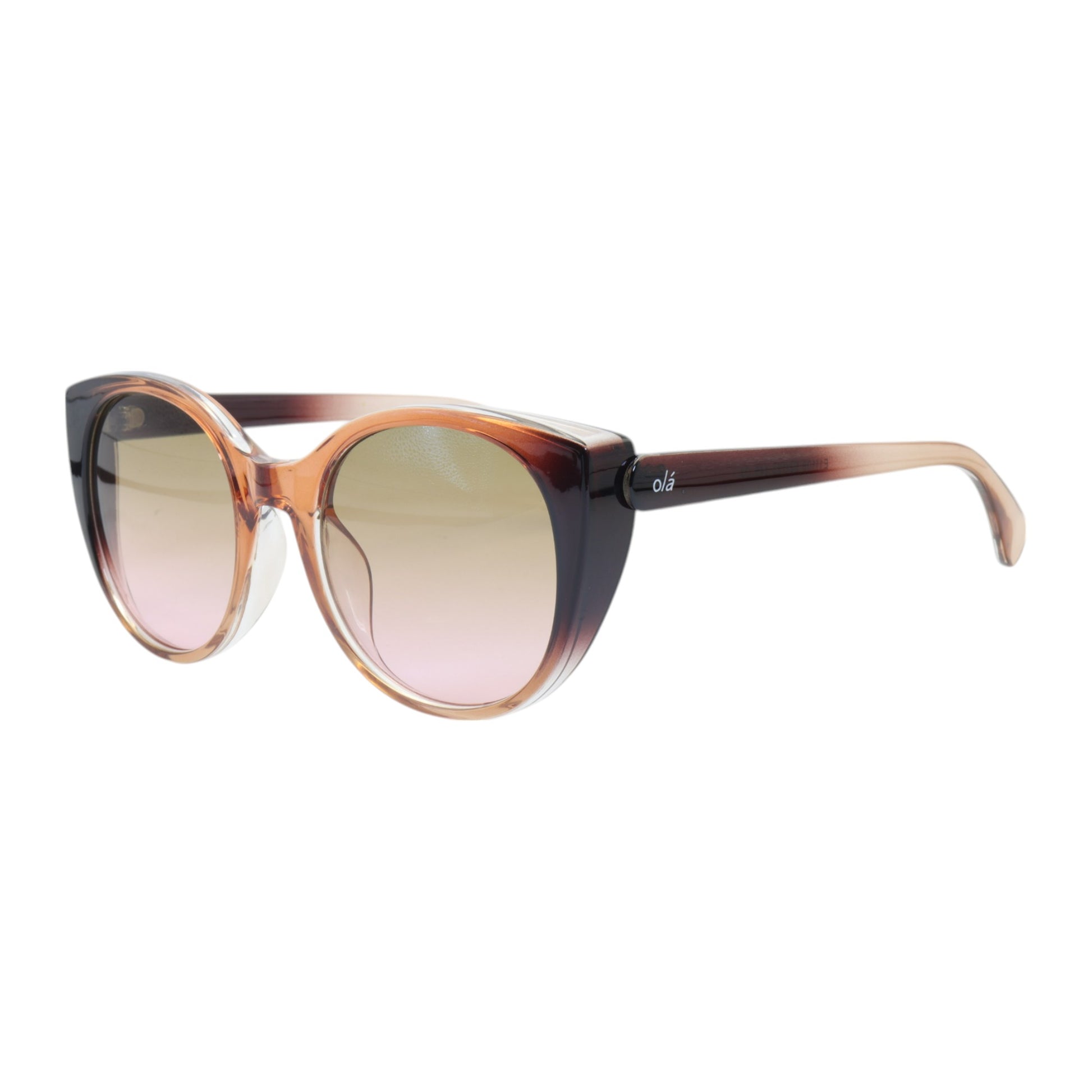 Óculos de sol tr-90-nylon redondo rosa