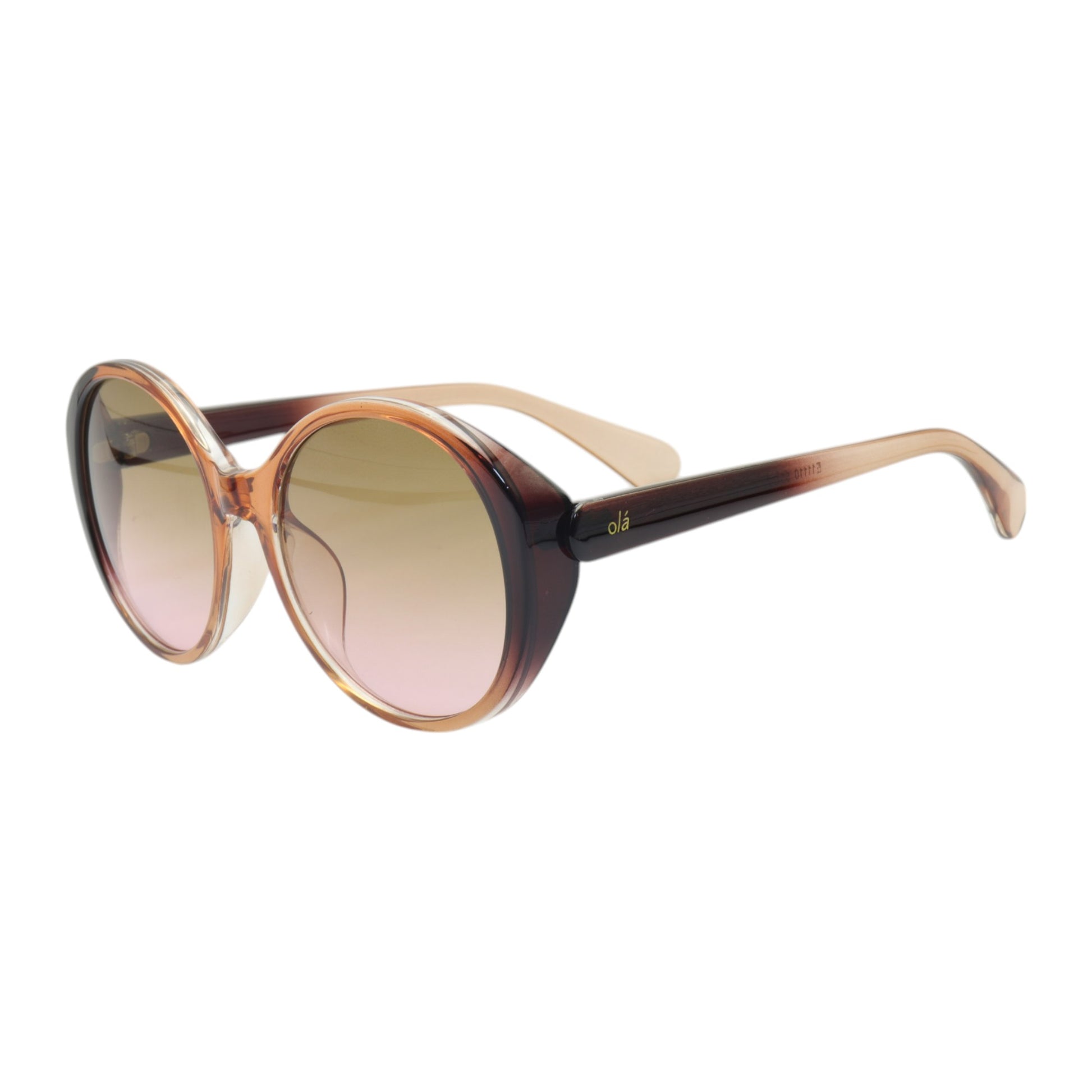 Óculos de sol tr-90-nylon redondo preto/ rosa