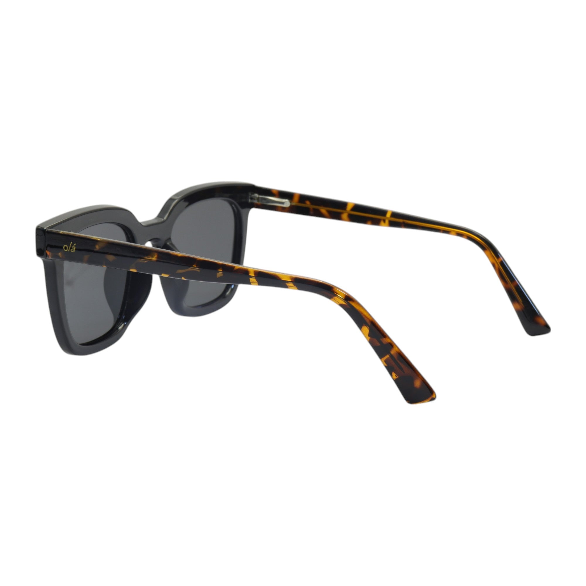 Óculos de sol tr-90-nylon quadrado preto/ marrom