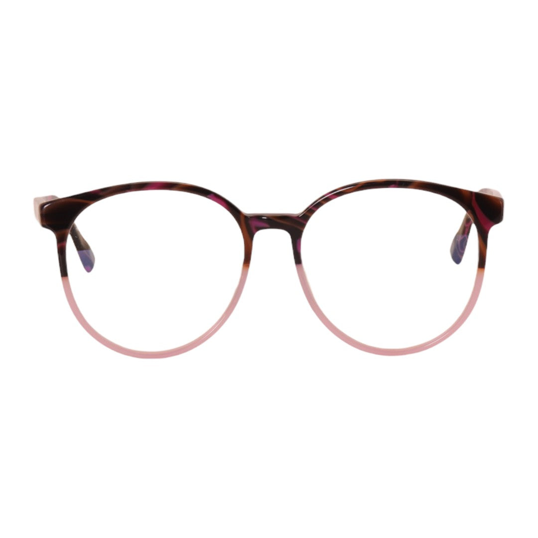 Armação para óculos de grau tr-90-nylon redondo azul/ rosa