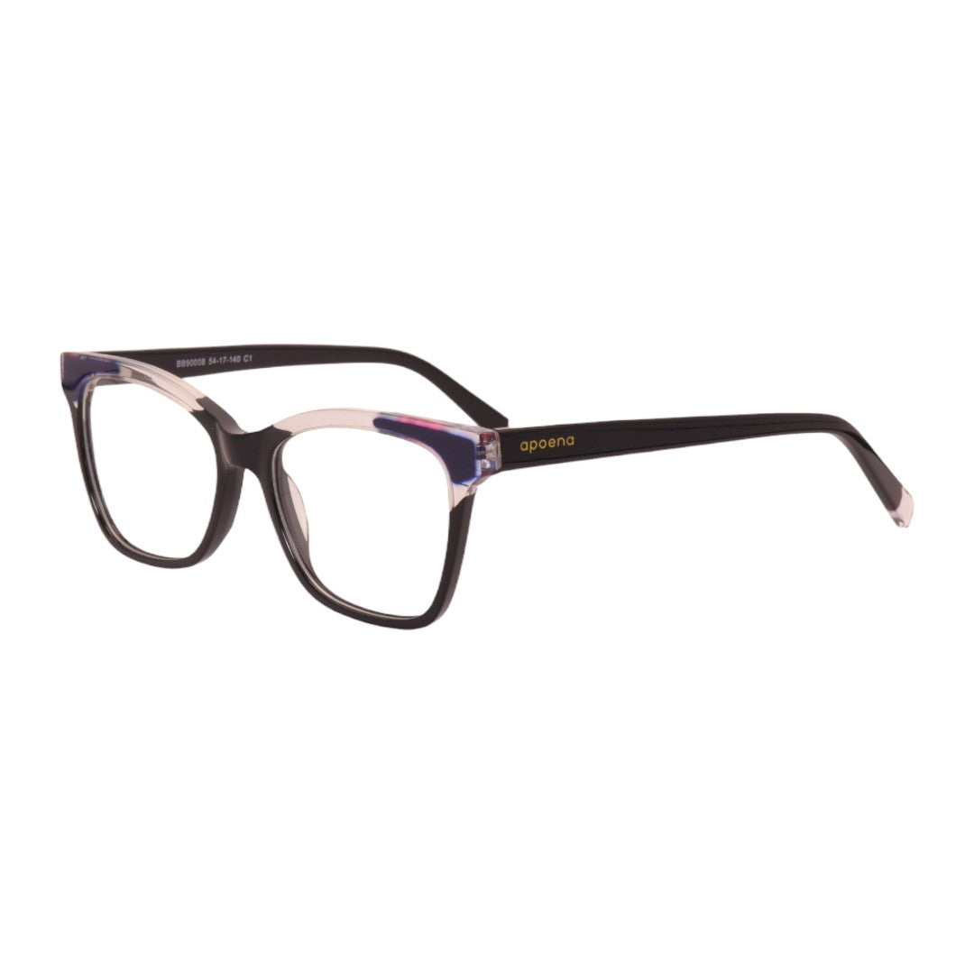 Armação para óculos de grau acetato retangular rosa/ preto
