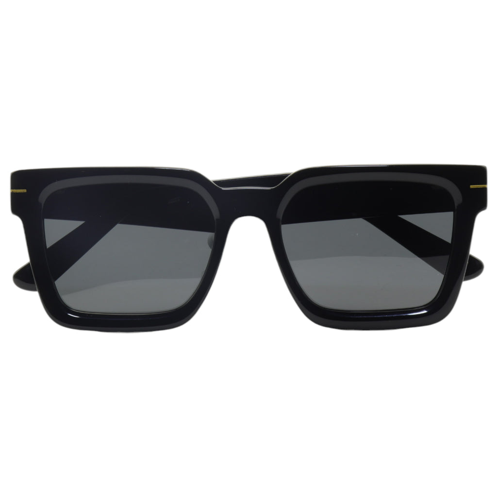 Óculos de sol acetato retangular amarela/ preto/ transparente