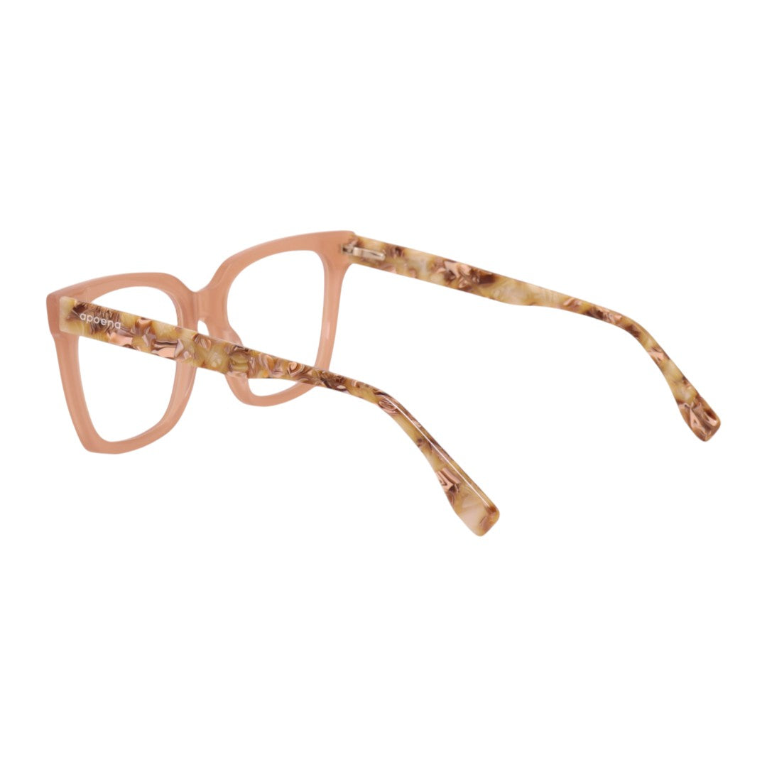 Armação para óculos de grau acetato quadrado rosa/ tartaruga