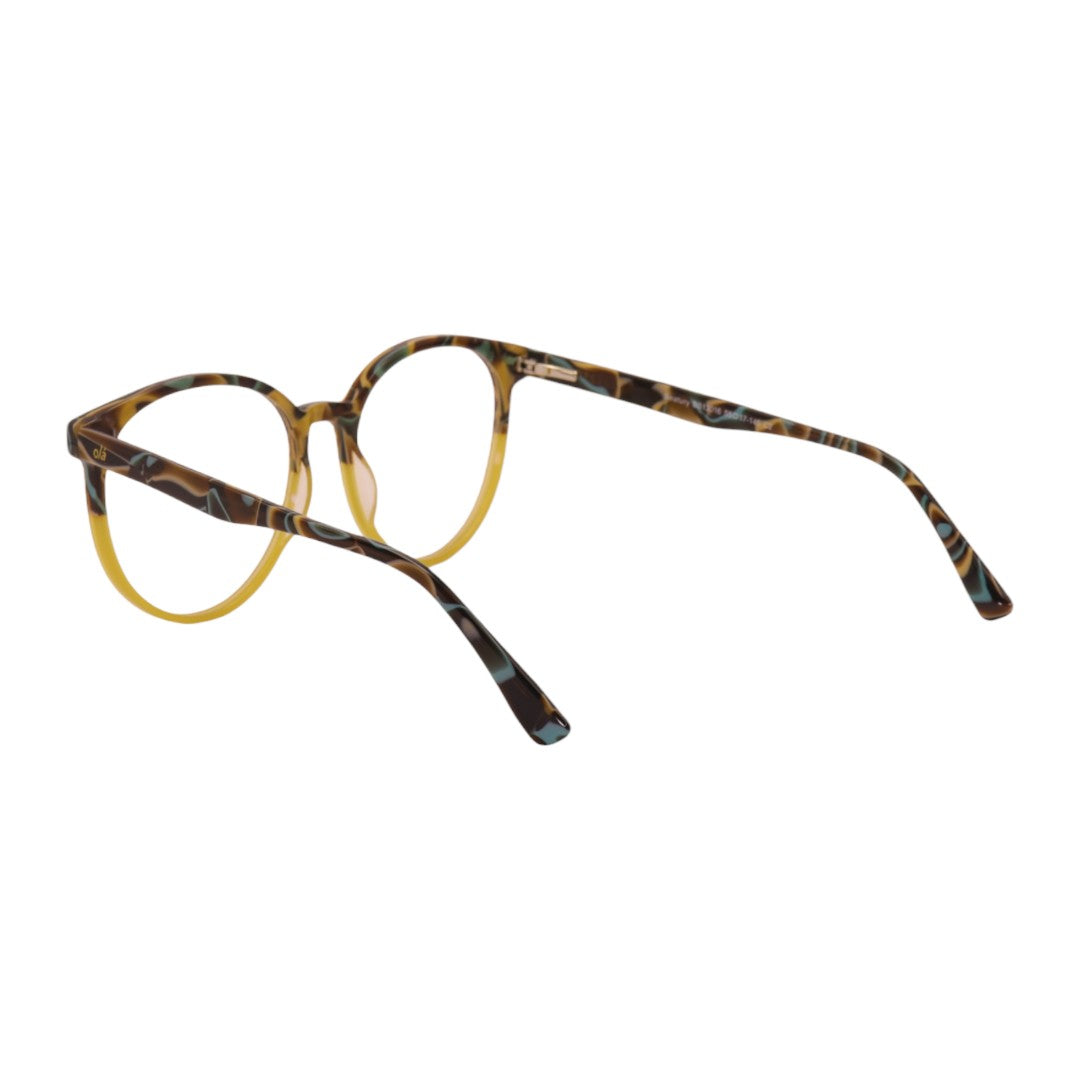 Armação para óculos de grau tr-90-nylon redondo azul/ rosa